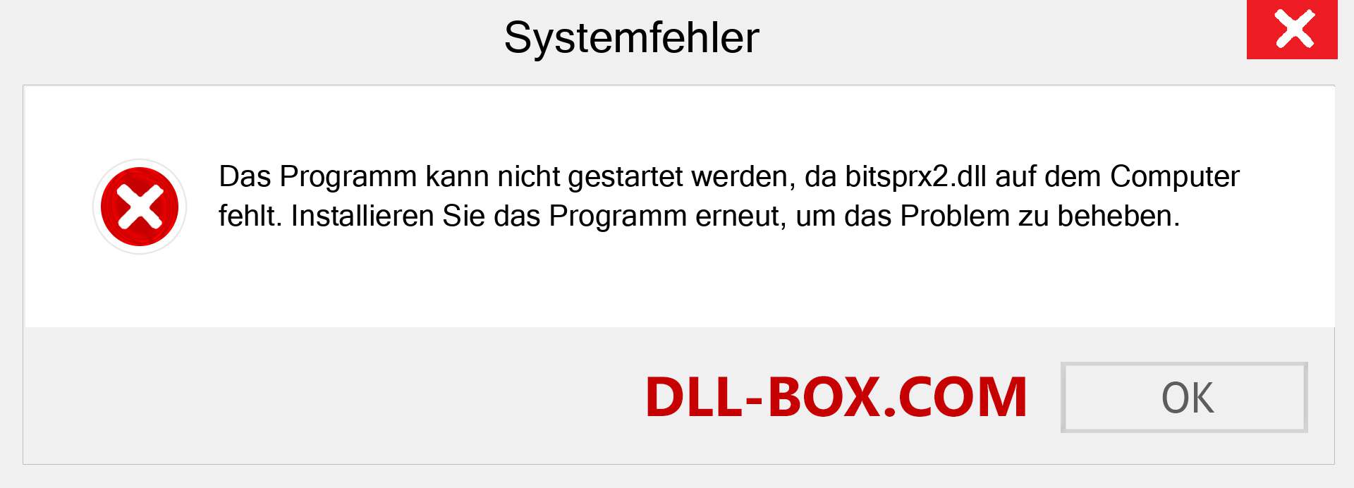 bitsprx2.dll-Datei fehlt?. Download für Windows 7, 8, 10 - Fix bitsprx2 dll Missing Error unter Windows, Fotos, Bildern