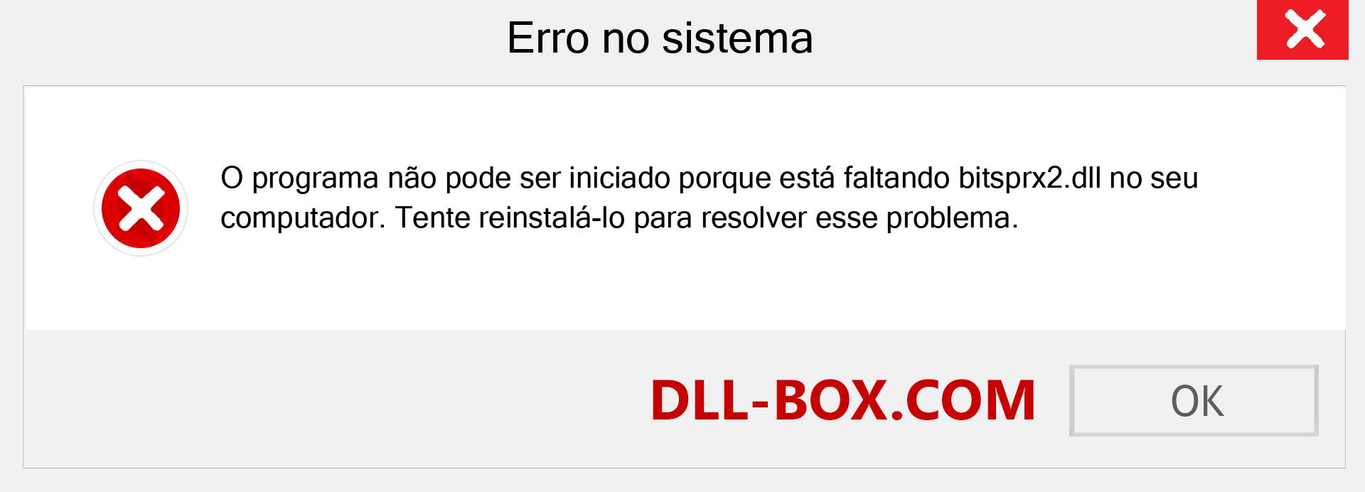 Arquivo bitsprx2.dll ausente ?. Download para Windows 7, 8, 10 - Correção de erro ausente bitsprx2 dll no Windows, fotos, imagens